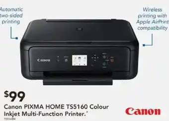 Harvey Norman Canon PIXMA HOME TS5160 Colour Inkjet Multi-Function Printer offer