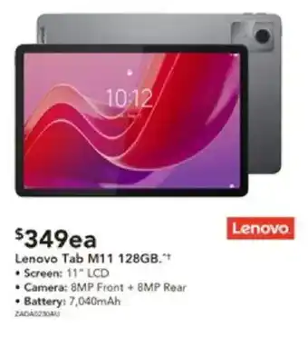 Harvey Norman Lenovo Tab M11 128GB offer