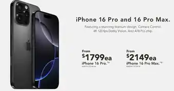 Harvey Norman iPhone 16 Pro offer