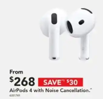 Harvey Norman AirPods 4 with Noise Cancellation offer