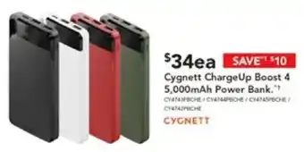 Harvey Norman Cygnett Charge Up Boost 4 5,000mAh Power Bank offer