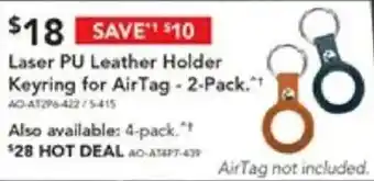 Harvey Norman Laser PU Leather Holder Keyring for AirTag offer