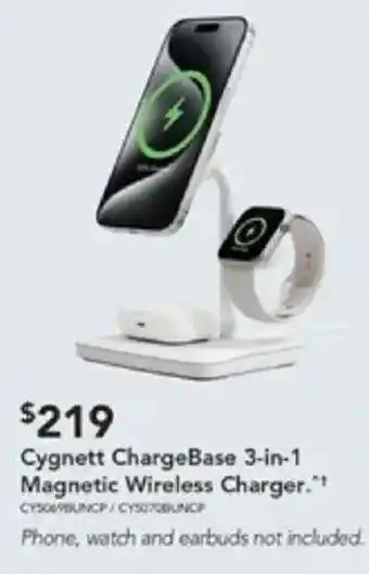 Harvey Norman Cygnett ChargeBase 3-in-1 Magnetic Wireless Charger offer