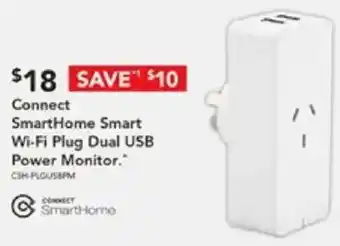 Harvey Norman Connect SmartHome Smart Wi-Fi Plug Dual USB offer