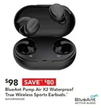 Harvey Norman BlueAnt Pump Air X2 Waterproof True Wireless Sports Earbuds offer