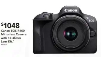 Harvey Norman Canon EOS R100 Mirrorless Camera with Lens Kit offer