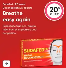 Healthy Life Sudafed PE Nasal Decongestant offer