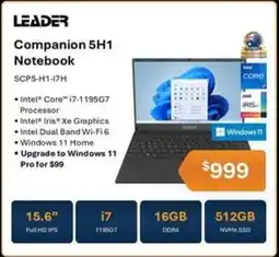 Leader Computers Leader Companion 5H1 Notebook offer