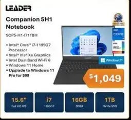 Leader Computers Leader Companion 5H1 Notebook offer