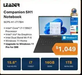 Leader Computers Leader Companion 5H1 Notebook offer