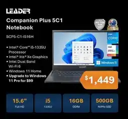 Leader Computers Leader Companion Plus 5C1 Notebook offer