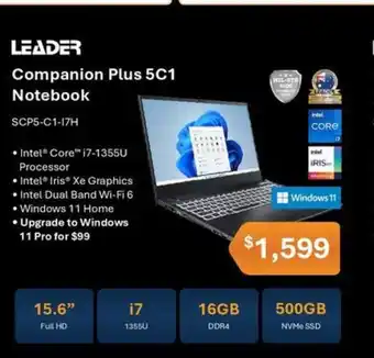 Leader Computers Leader Companion Plus 5C1 Notebook offer