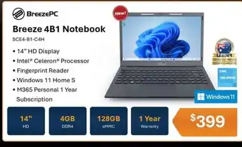 Leader Computers Breeze 4B1 Notebook offer