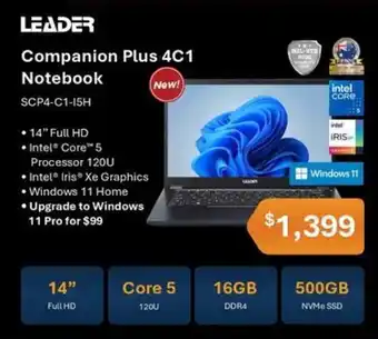 Leader Computers Leader Companion Plus 4C1 Notebook offer