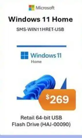 Leader Computers Microsoft Windows 11 Home Retail 64-bit USB Flash Drive (HAJ-00090) offer