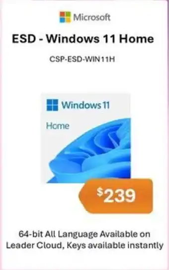 Leader Computers Esd windows 11 home offer