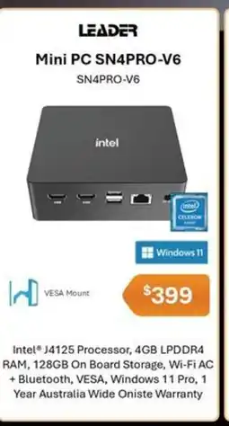 Leader Computers Mini PC SN4PRO-V6 offer