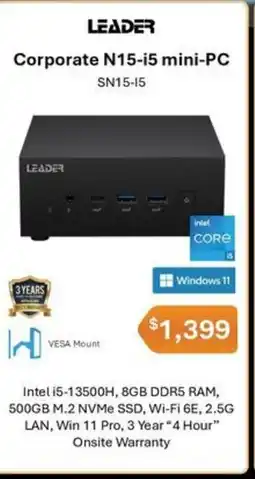 Leader Computers Corporate N15-i5 mini-PC offer