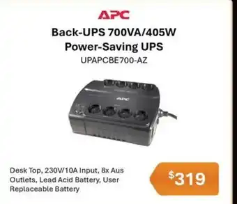 Leader Computers Back-UPS 700VA/405W Power-Saving UPS offer