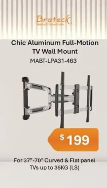 Leader Computers Chic Aluminum Full-Motion TV Wall Mount offer