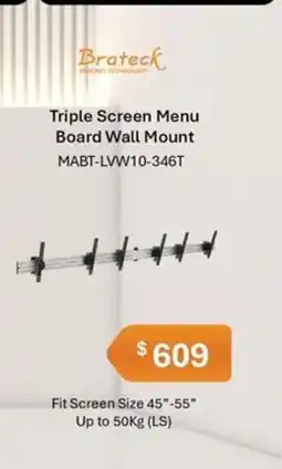 Leader Computers Triple Screen Menu Board Wall Mount offer