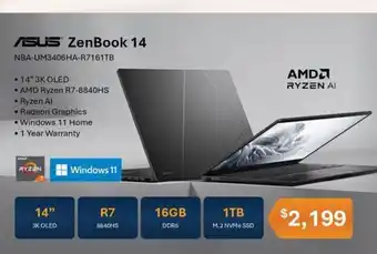 Leader Computers Asus ZenBook 14 offer