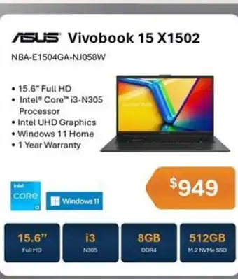 Leader Computers Asus Vivobook 15 X1502 offer