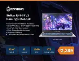 Leader Computers Resistance Striker R45-15 V2 Gaming Notebook offer