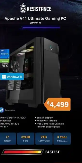 Leader Computers Resistance Apache V41 Ultimate Gaming PC offer