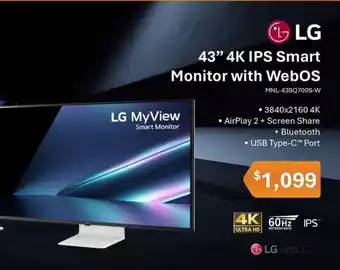 Leader Computers 43" 4K IPS Smart Monitor with WebOS offer