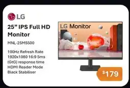 Leader Computers 25" IPS Full HD LG Monitor offer