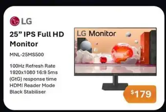 Leader Computers 25" IPS Full HD LG Monitor offer