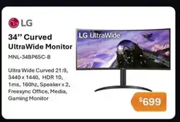 Leader Computers 34" Curved UltraWide Monitor offer