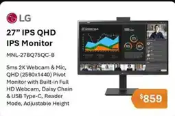 Leader Computers LG 27" IPS QHD IPS Monitor offer