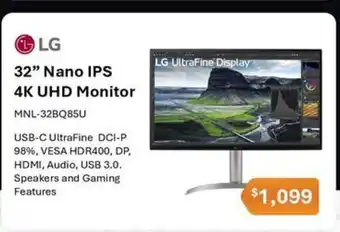 Leader Computers 32" Nano IPS 4K UHD Monitor offer