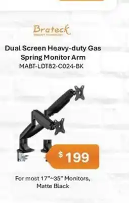 Leader Computers Dual Screen Heavy-duty Gas Spring Monitor Arm offer