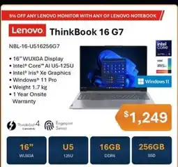 Leader Computers Lenovo ThinkBook 16 G7 offer