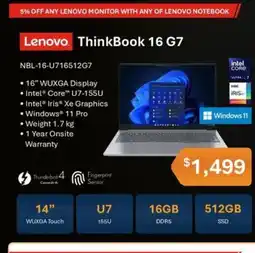 Leader Computers Lenovo ThinkBook 16 G7 offer