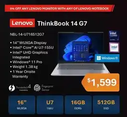 Leader Computers Lenovo ThinkBook 14 G7 offer