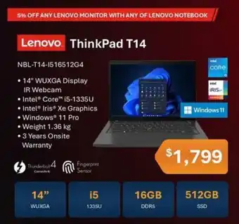 Leader Computers Lenovo ThinkPad T14 offer