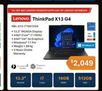 Leader Computers Lenovo ThinkPad X13 G4 offer