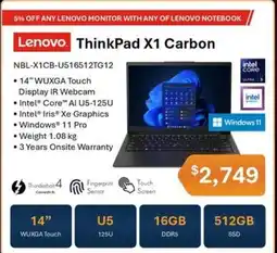 Leader Computers Lenovo ThinkPad X1 Carbon offer