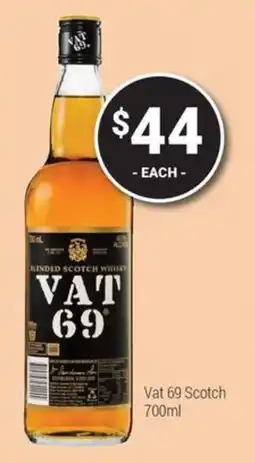 Super Cellars Vat 69 Scotch offer