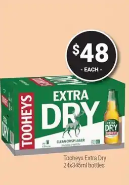 Super Cellars Tooheys Extra Dry 24x345ml offer