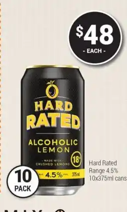 Super Cellars Hard Rated Range 4.5% 10x375ml cans offer