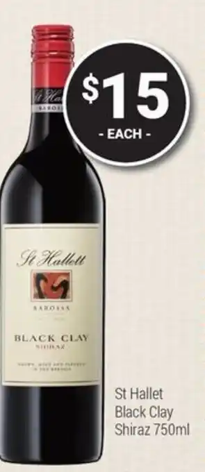 Super Cellars St Hallet Black Clay Shiraz offer