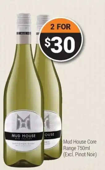 Super Cellars Mud House Core Range 750ml (Excl. Pinot Noir) offer