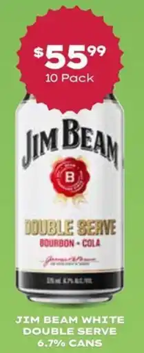 Thirsty Camel Jim beam white double serve offer