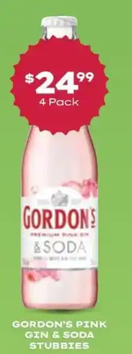 Thirsty Camel Gordon's pink gin & soda stubbies offer