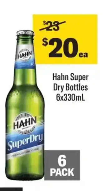 Liquorland Hahn Super Dry Bottles 6x330mL offer